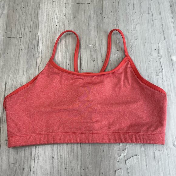 Fabletics Ayni Breathable Compression Pink Coral Sports Bra - Picture 1 of 5